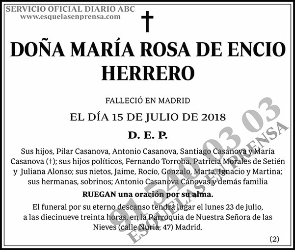 María Rosa de Encio Herrero
